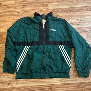 Vintage Adidas Men's Green Track Jacket